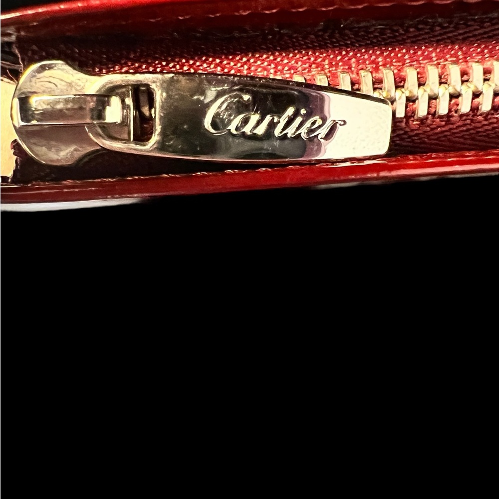 Cartier Happy Birthday patent Wine Bifold Wallet (A222) - Picture 8 of 15